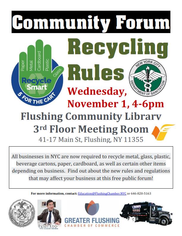 Greater Flushing Chamber of Commerce Business Forum Recycling Rules